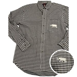 Three Square University of Alabama Black and White Checkered Button Down Large